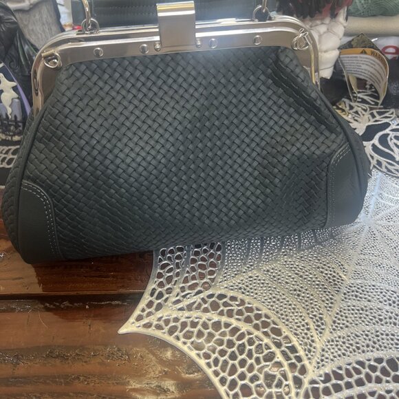 The Trend Genuine Leather Gray Black Doctor Style Crossbody Handbag - Picture 2 of 9